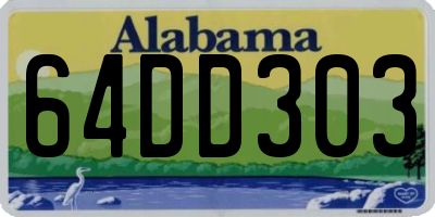 AL license plate 64DD303