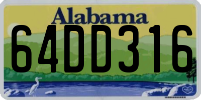 AL license plate 64DD316