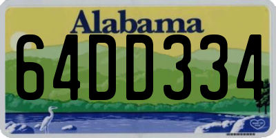 AL license plate 64DD334