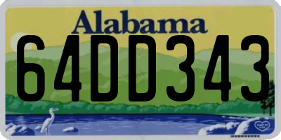 AL license plate 64DD343