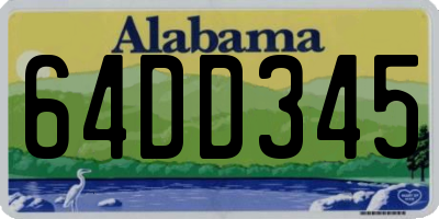 AL license plate 64DD345