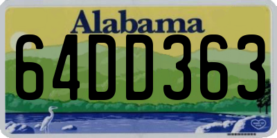 AL license plate 64DD363