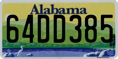 AL license plate 64DD385