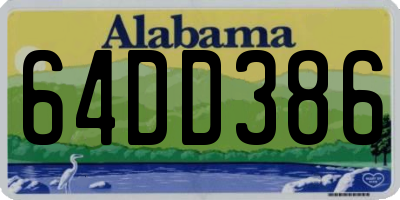 AL license plate 64DD386