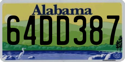 AL license plate 64DD387