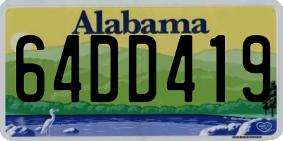 AL license plate 64DD419