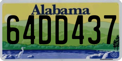 AL license plate 64DD437