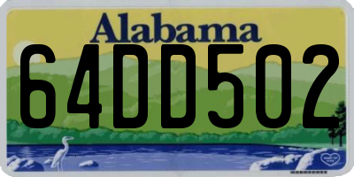 AL license plate 64DD502