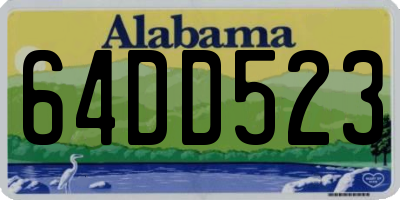AL license plate 64DD523