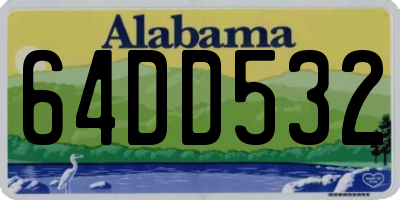 AL license plate 64DD532