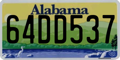 AL license plate 64DD537