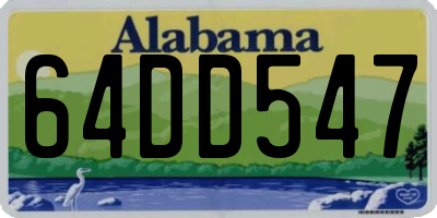AL license plate 64DD547