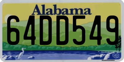 AL license plate 64DD549