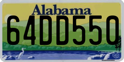 AL license plate 64DD550