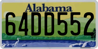 AL license plate 64DD552