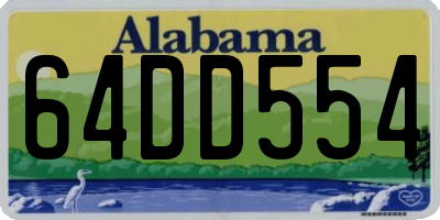 AL license plate 64DD554