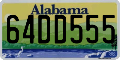 AL license plate 64DD555