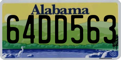 AL license plate 64DD563