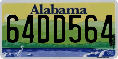AL license plate 64DD564
