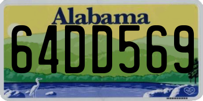 AL license plate 64DD569