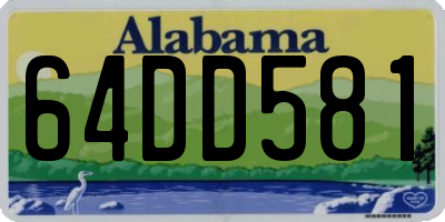 AL license plate 64DD581