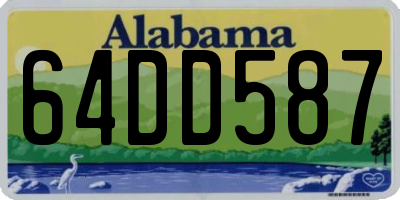 AL license plate 64DD587