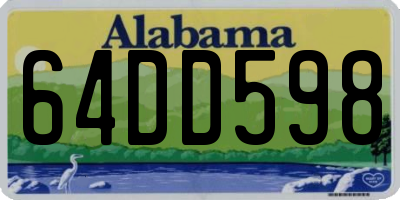 AL license plate 64DD598