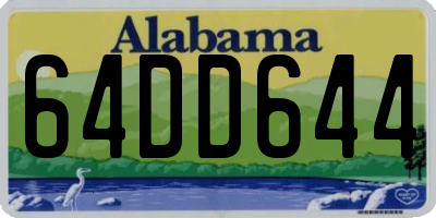 AL license plate 64DD644