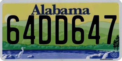 AL license plate 64DD647