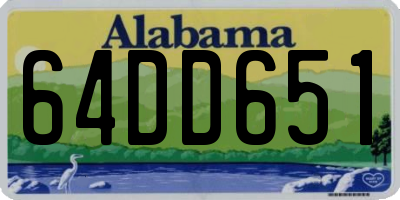 AL license plate 64DD651