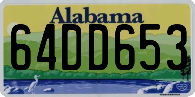 AL license plate 64DD653