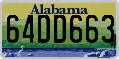 AL license plate 64DD663