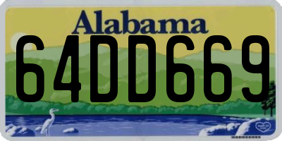 AL license plate 64DD669