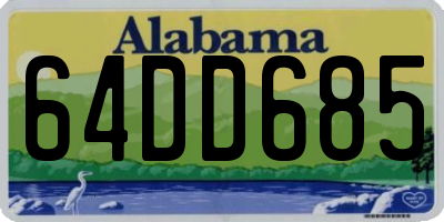 AL license plate 64DD685
