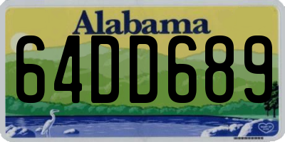 AL license plate 64DD689