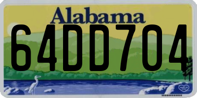 AL license plate 64DD704