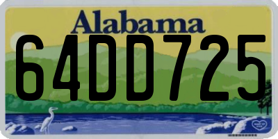 AL license plate 64DD725