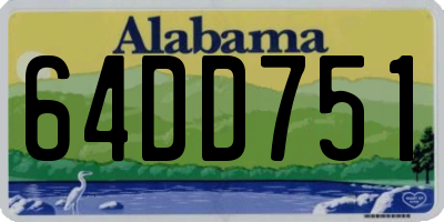 AL license plate 64DD751