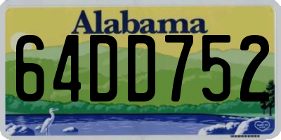 AL license plate 64DD752