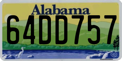 AL license plate 64DD757