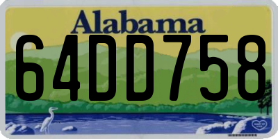 AL license plate 64DD758