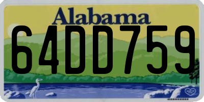 AL license plate 64DD759