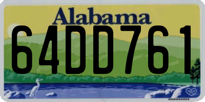 AL license plate 64DD761