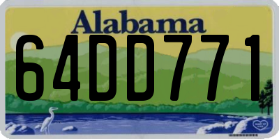 AL license plate 64DD771