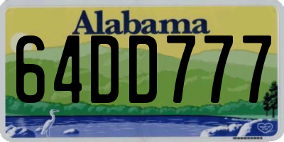 AL license plate 64DD777