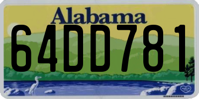 AL license plate 64DD781