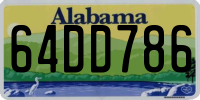 AL license plate 64DD786