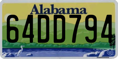 AL license plate 64DD794