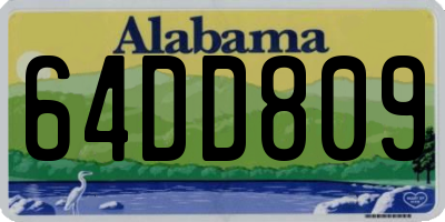 AL license plate 64DD809