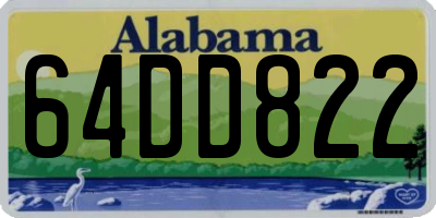 AL license plate 64DD822